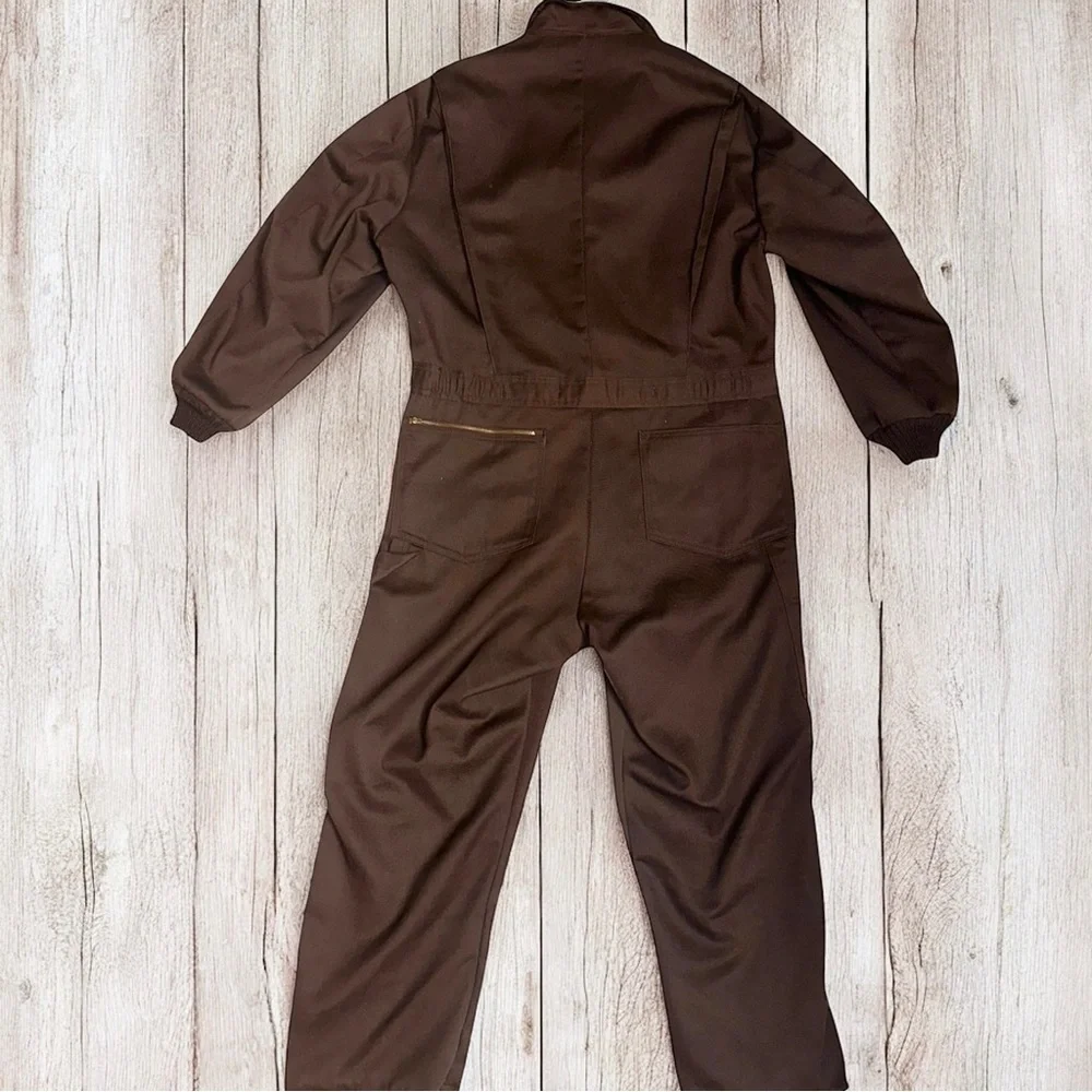 VTG 70’s SEARS Men’s Brown Insulated Work Coveralls Corduroy Trim Jumpsuit Sz 42 - Picture 3 of 12